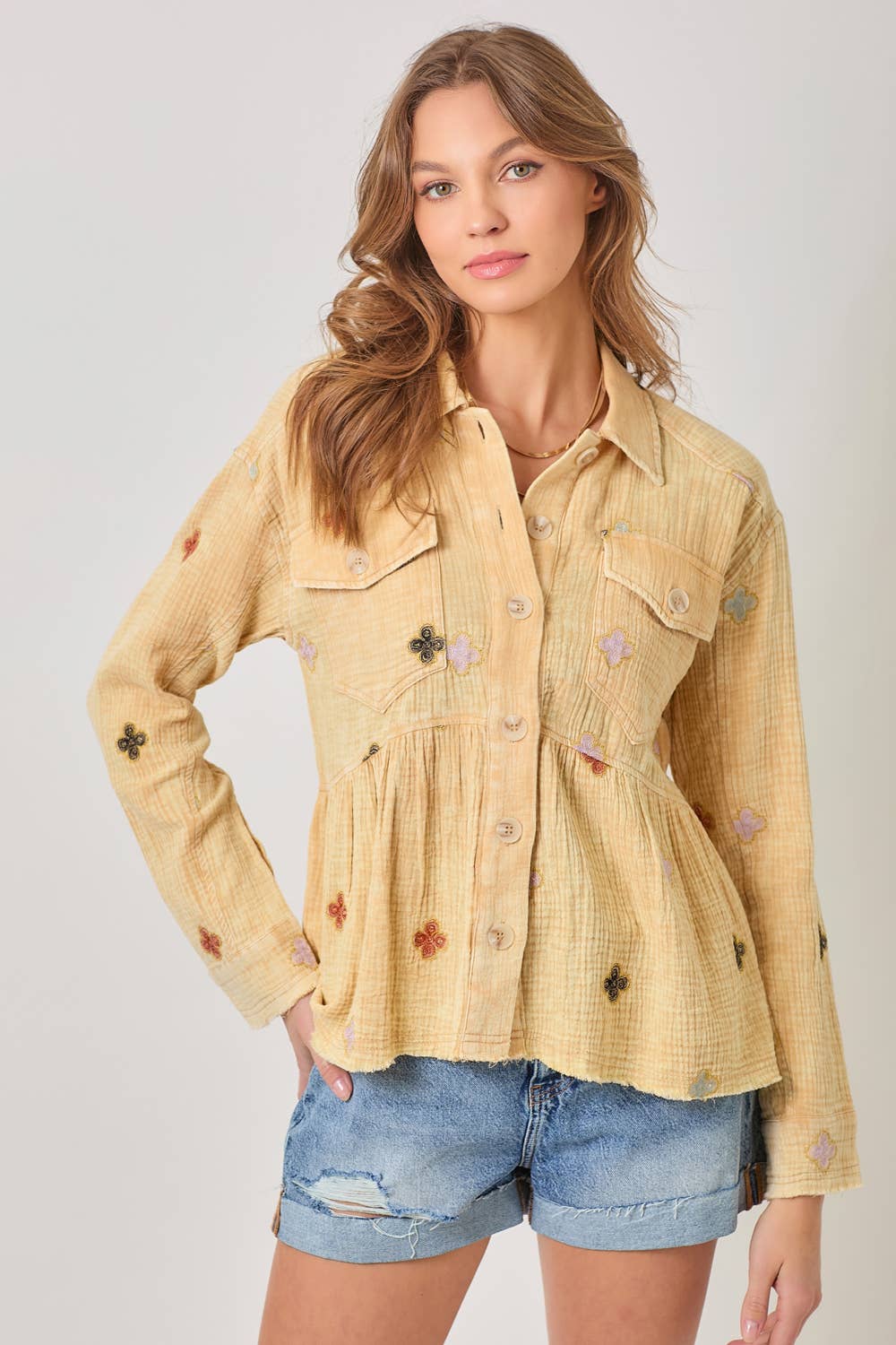 Mystree – Blusão - Mulher por atacado – 61004 Casaco Peplum Lavado12