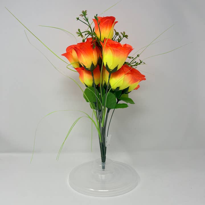 USA HomeMax - Wholesale Artificial flowers - 12pc Plastic Rose Assorted Colors7