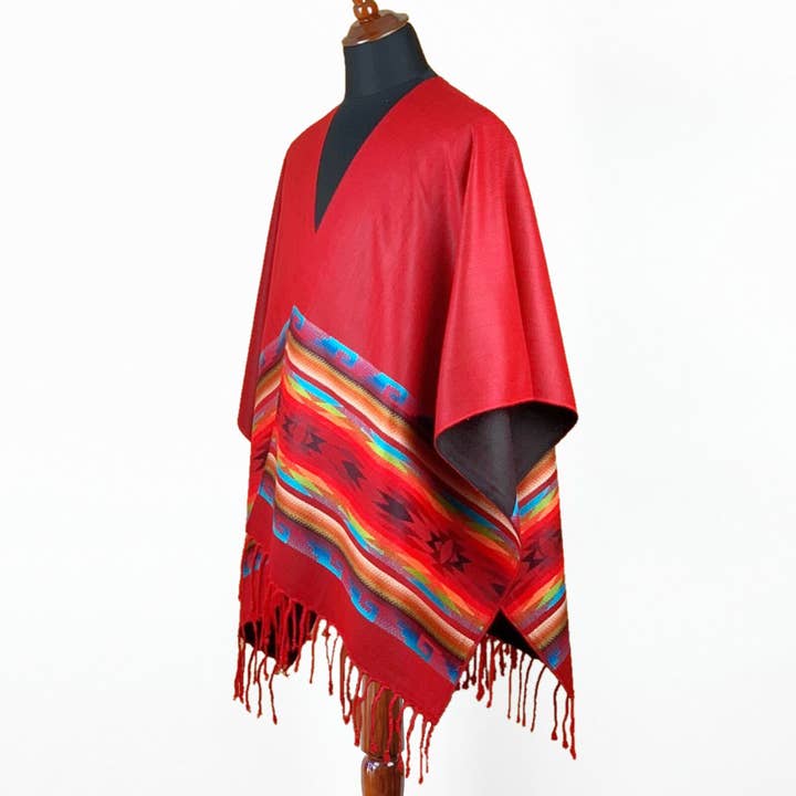 ECUALAMA – Engroshandel Poncho - Dame – Letvægts Tynd Alpaca Uld UNISEX Ruana Cape Poncho/Sjal