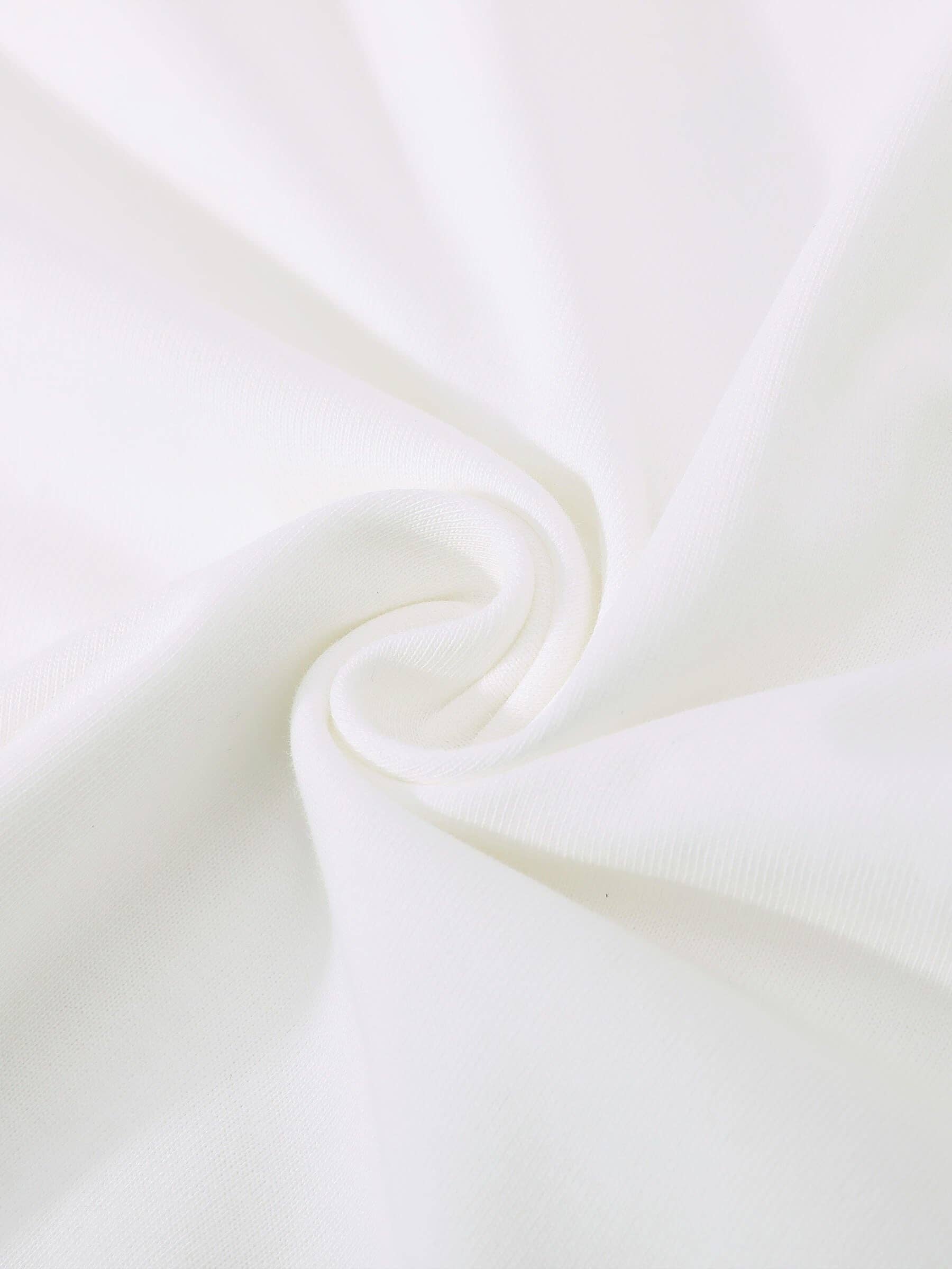 Weiss Weißes Freizeit-T-Shirt mit rundem Ausschnitt für den Großhandel auf Faire9