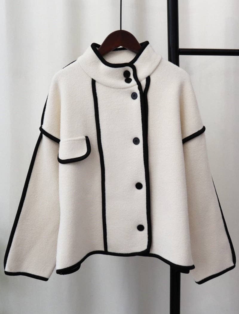 safistyle - Wholesale Jacket - Women's - Button-Up Cape-Style Jacket0
