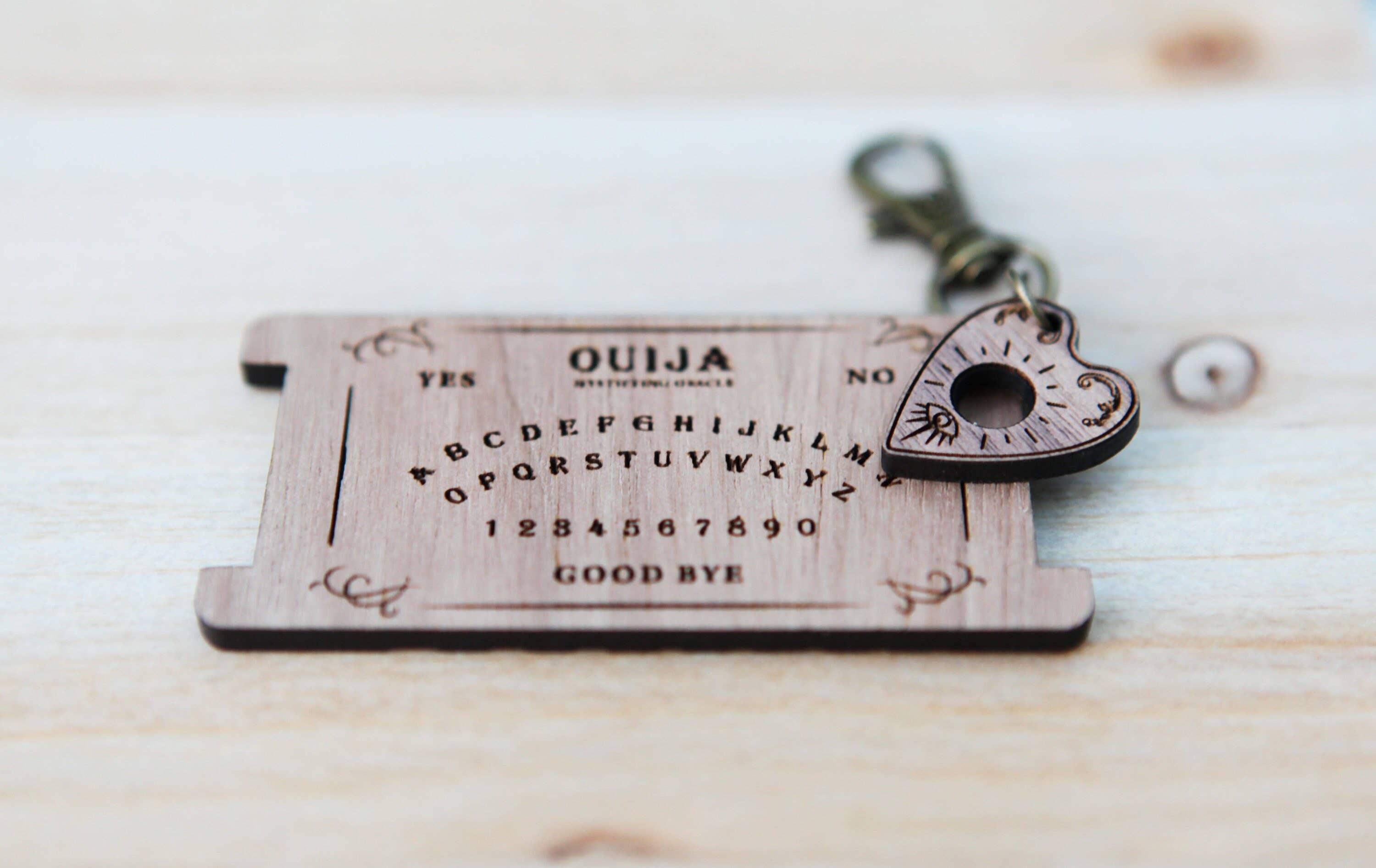 Sunrise Grove - Wholesale Knitting/Crochet Supplies - Walnut Wood Ouija Board with Planchette & WPI Ruler8