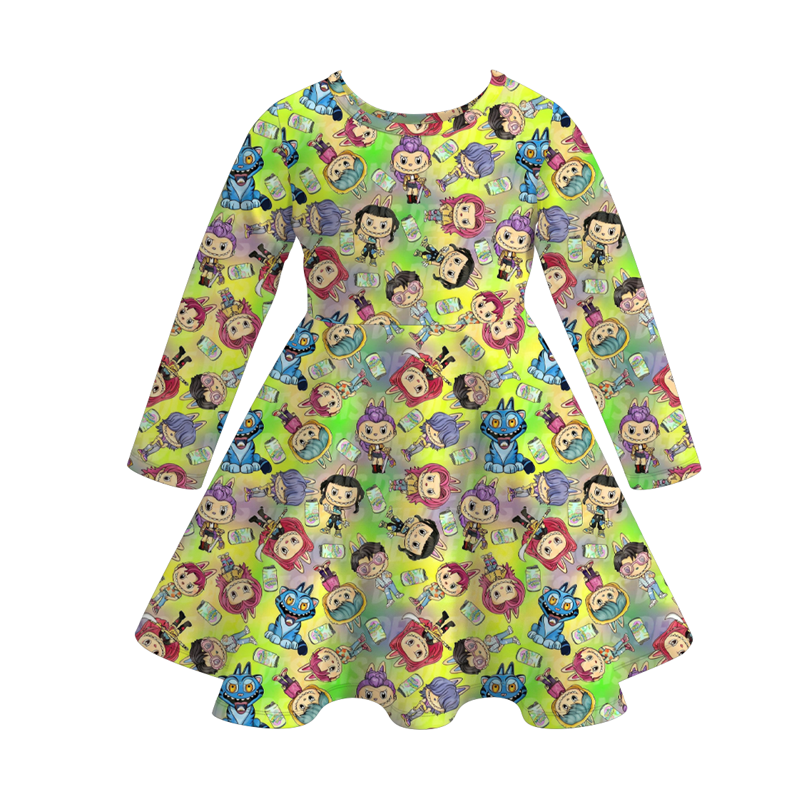 Little Trendy - Vente Robe – enfant - Robe à volants imprimée inspirée du K-pop de KDH3