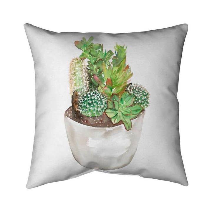Exotic Cactus Assortment Pillow | Botanical Home Decor for wholesale by BEGIN HOME DECOR