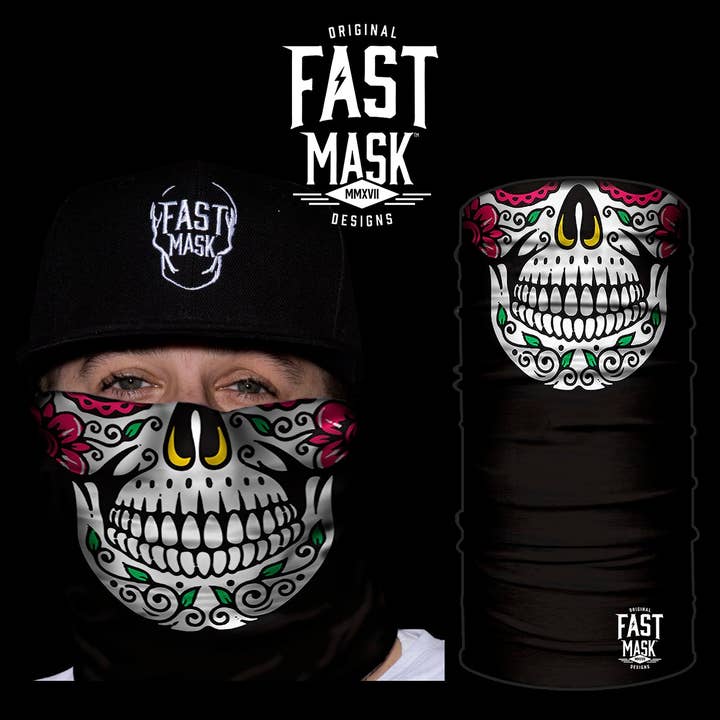 Live Fast Gear - Wholesale Neck Gaiter/Snood - Unisex - Sugar Skull Face Neck Gaiter