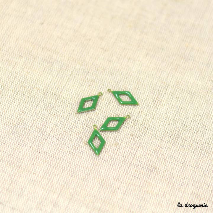 LA DROGUERIE - Wholesale Beads - Bead "Enamelled Diamond Trellis" 18 x 9 mm5