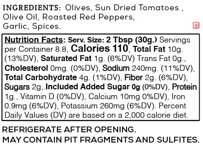 Sutter Buttes - Wholesale Tapenade - Sun-Dried Tomato Olive Tapenade – Tangy & Full-Bodied 9oz1