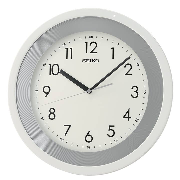 14" Rimu Mirrored Clock White Rim for wholesale by Seiko Clocks USA