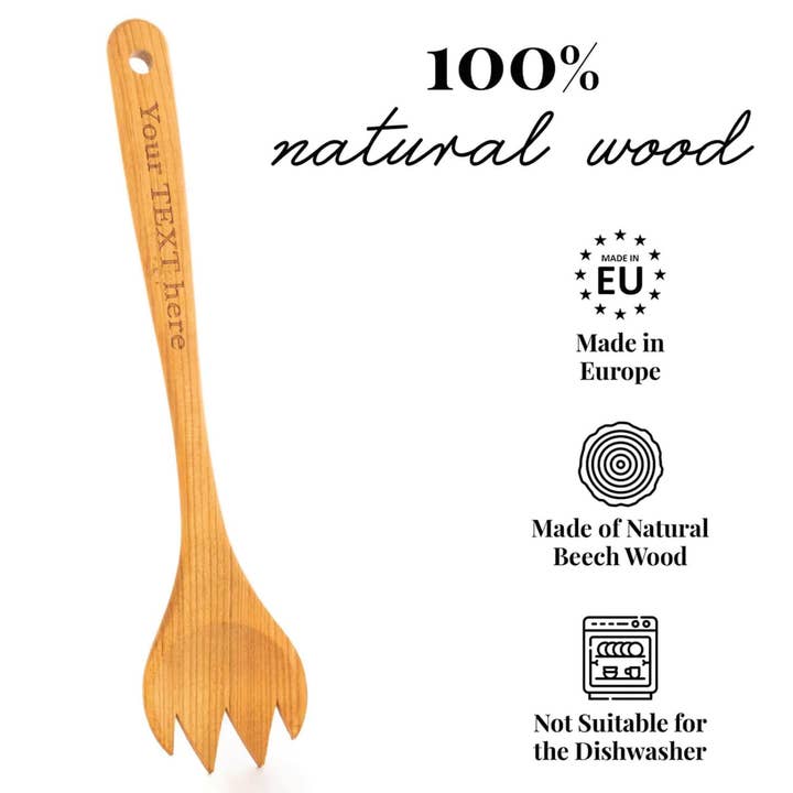 Forchetta da Barbecue in Legno di Ciliegio Incisa su Misura - Personalizzata per la vendita all'ingrosso da parte di Tuuli GmbH