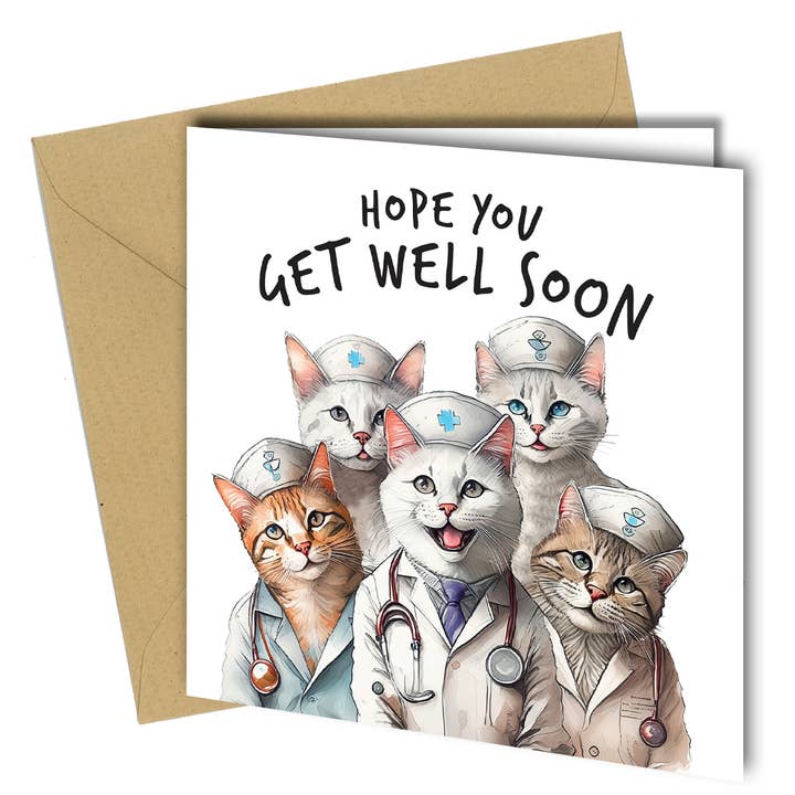 Close to the Bone Greeting Cards and Gifts – Großhandel Gute-Besserung-Karten – #1674 GUTE BESSERUNG, LUSTIGE GRUSSKARTE, Stillende Katzen