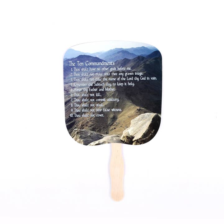 Hand Fan - Ten Commandments - Pack of 50 for wholesale by Swanson Christian Products