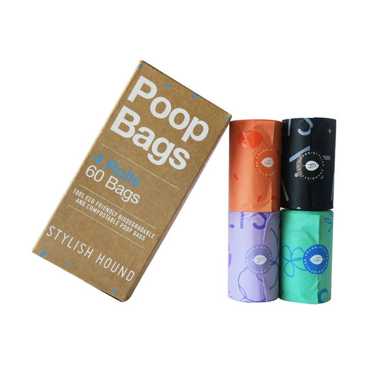 4 Rolls Biodegradable Compostable Poop Bag (60) for wholesale by Stylish Hound