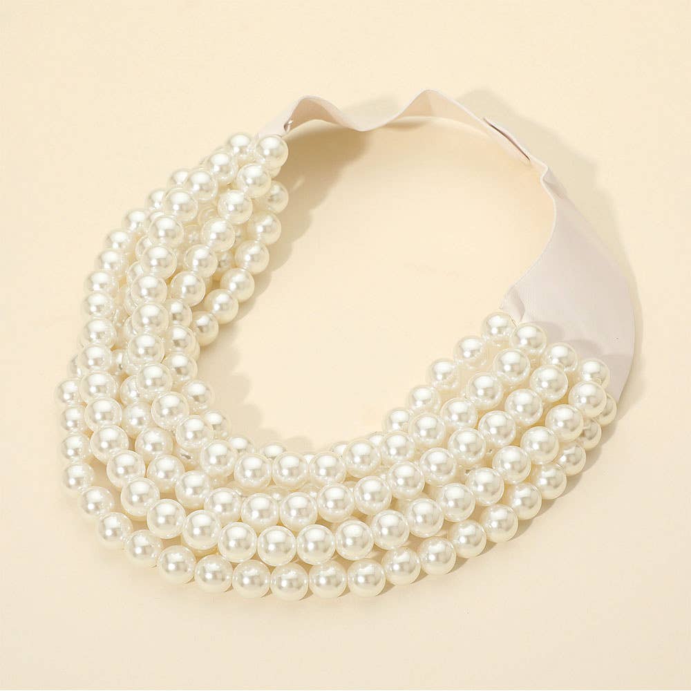 Sensibling Corp. - Wholesale Beaded/Pearl Necklace -  Multi Layered Pearl Beaded Collar Magnetic Necklace12