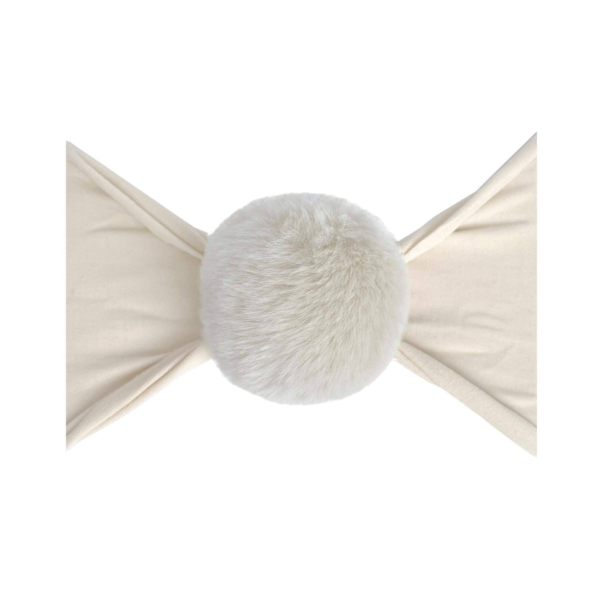 Baby Bling Bows – Laço para o cabelo – Bebé por atacado – Banda de cabeça de nylon macio Baby Bling® Faux Fur Pom4
