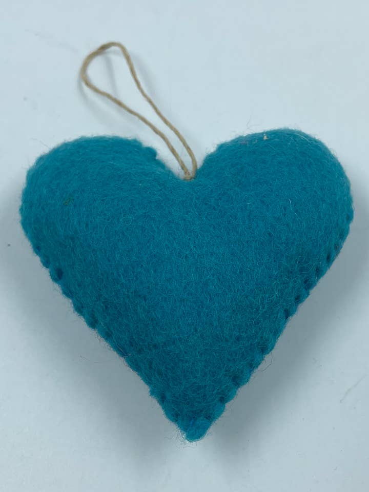 Felt Heart Decoration/Ornaments for wholesale by Funky Yak Ltd