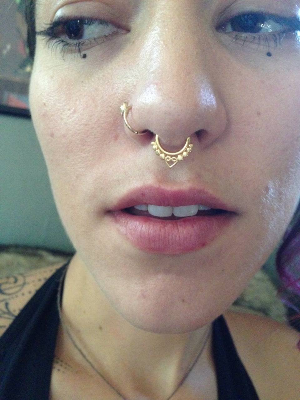 JAYA MOKSHA - Wholesale Nose Ring - Gold Plated Fake Septum Ring / Faux Septum Jewelry 4