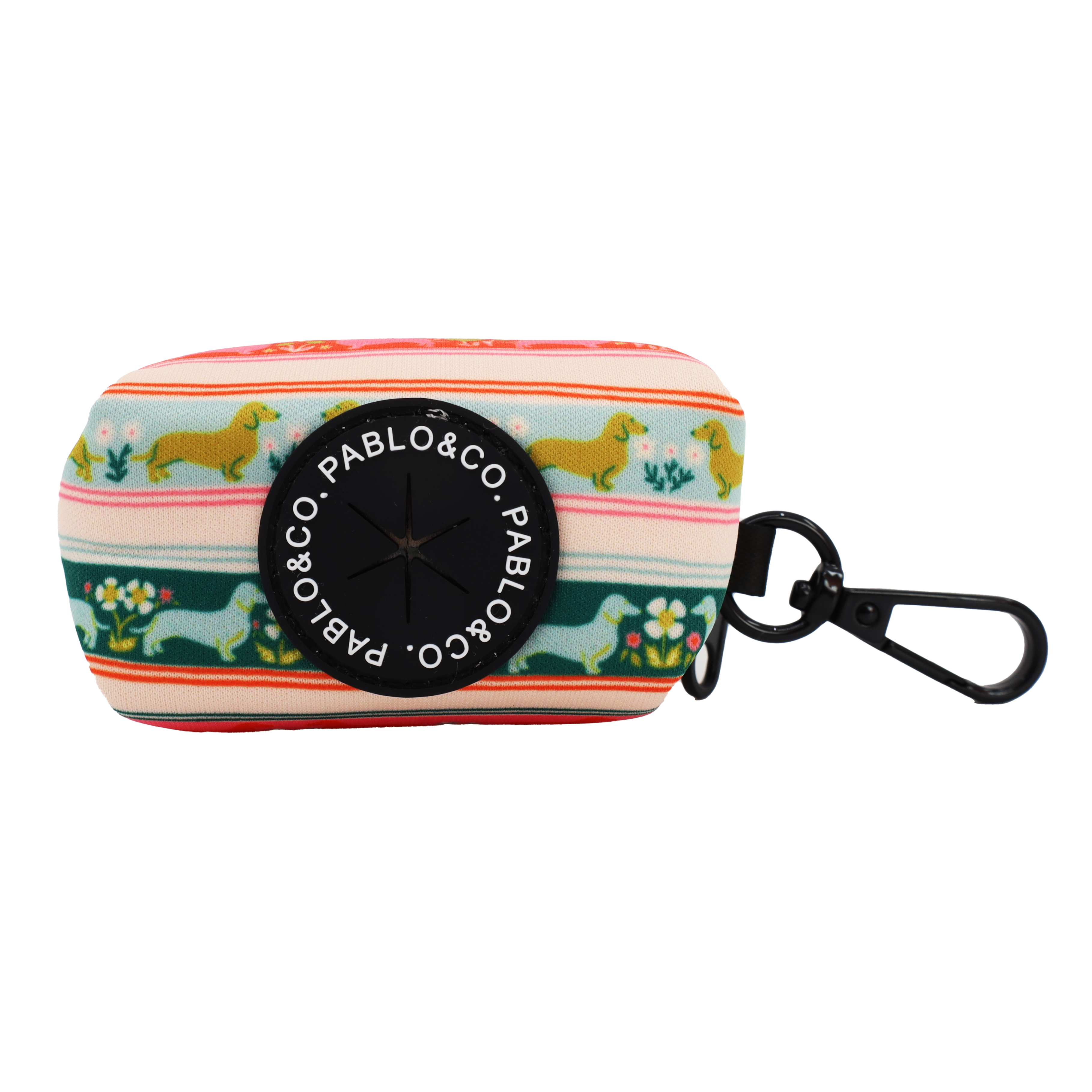 Pablo & Co. Boutique - Wholesale Pet poo bag dispenser - The Blooming Dachshund: Poop Bag Holder0