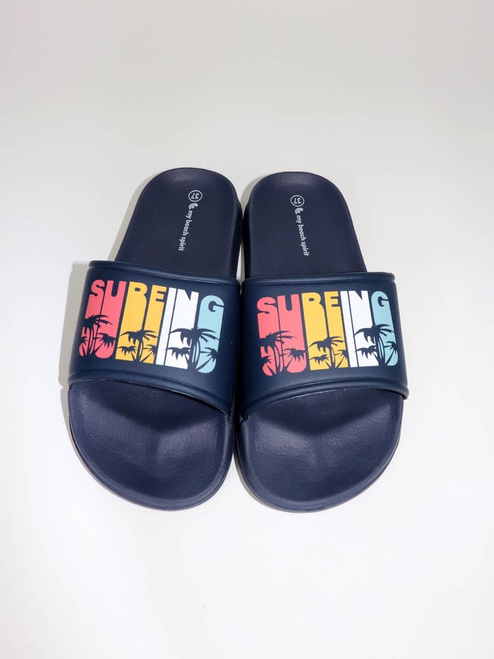 MB SMERWICK SA - Wholesale Slippers - Women's - Juniors navy surfing beach slippers T.36.41