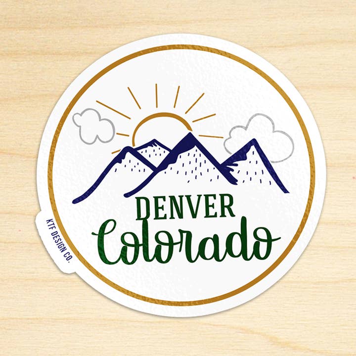 Custom Mountain Sky Name Drop Sticker for wholesale by KTF Design Co.