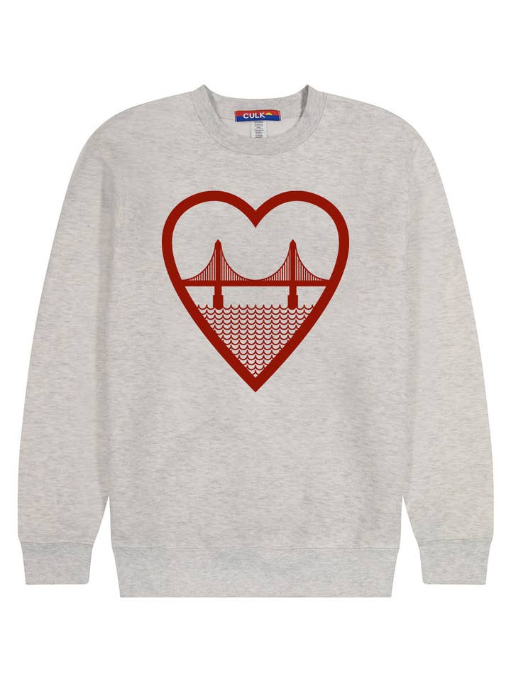 I Heart SF Crewneck Heather Cream for wholesale by Culk