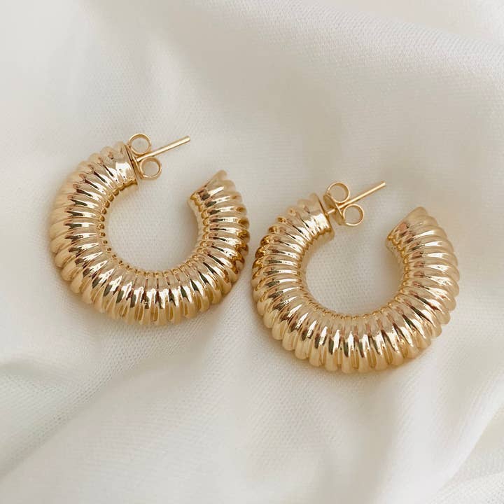 Chunky Gold Hoops, Twisted Hoops, Silver Hoop-örhängen för wholesale av Housegoldjewelry