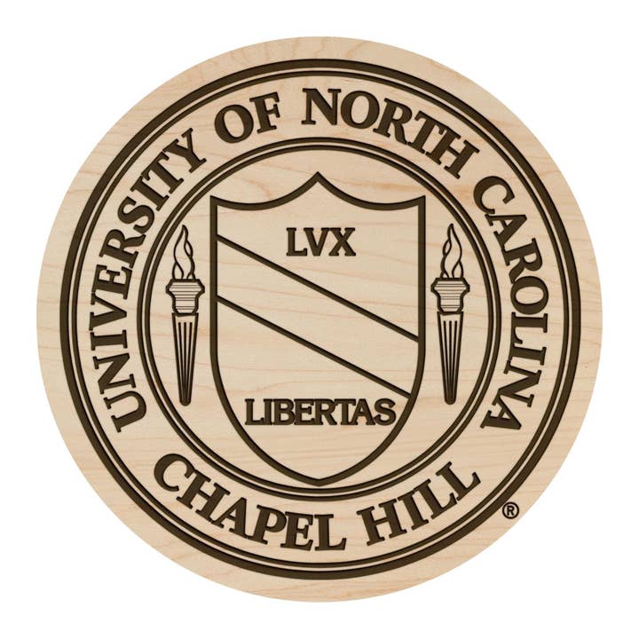 LazerEdge - Wholesale Coasters - University of North Carolina Chapel Hill Seal Coaster – Crafted from Cherry or Maple Wood – UNC Tarheels1