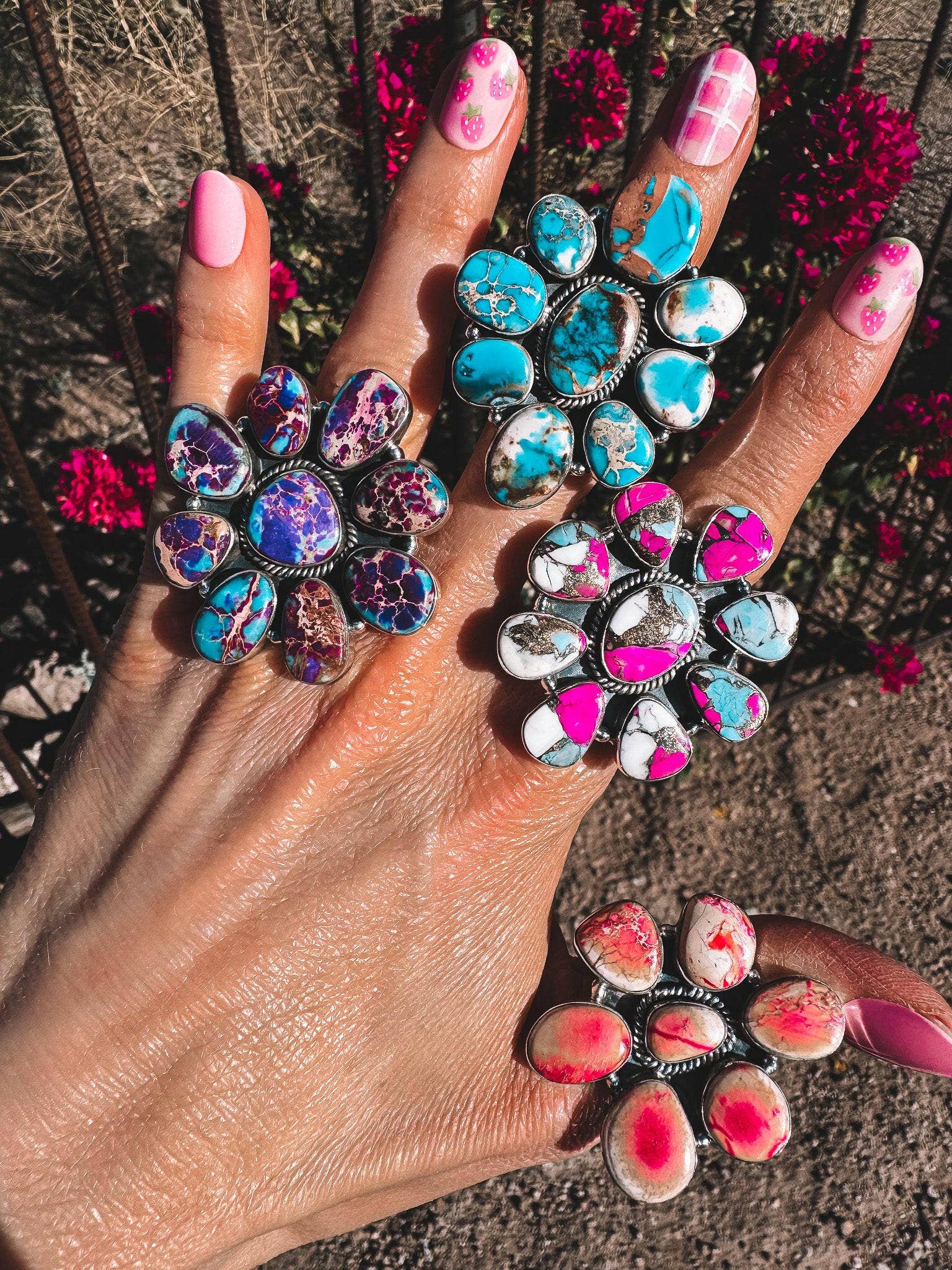 Krush Kandy - Wholesale Cocktail/Statement Ring - Desert Heat Jasper Cluster Rings MADE TO ORDER25