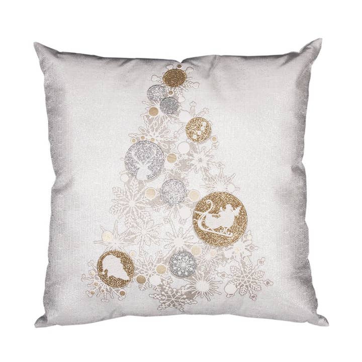 18" x 18" Ornament Tree Square Christmas Pillow for wholesale by Xia Home Fashions & Manor Luxe