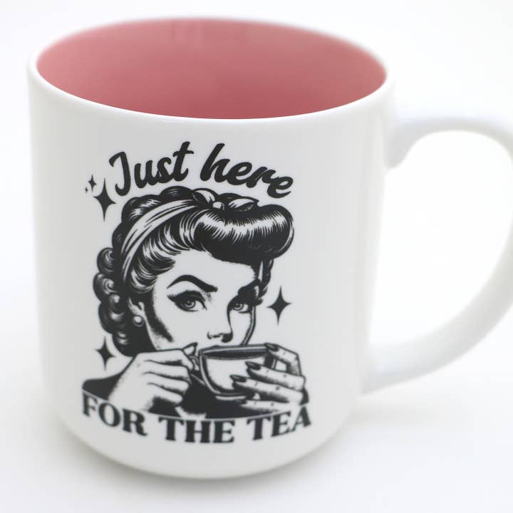 Lenny Mud - Wholesale Coffee Mug - Just Here for The Tea, or coffee mug, spill the tea