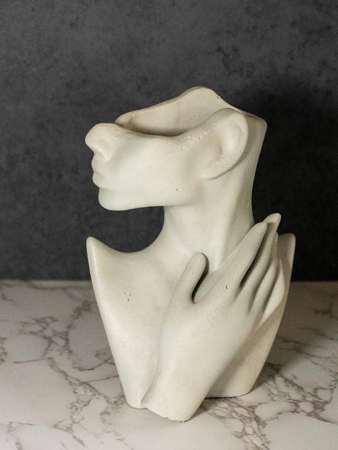 Handmade Woman Torso Concrete Vase: Decorative Home Decor for wholesale by Shutterhaus