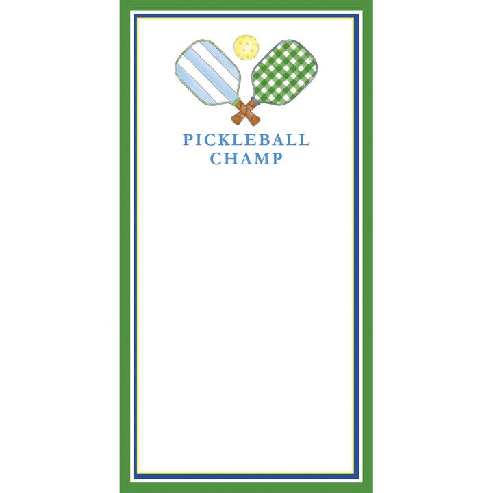 Bloc de notas de campeones de pickleball 4.25x8.5 en stock para venta al por mayor de WH Hostess Social Stationery