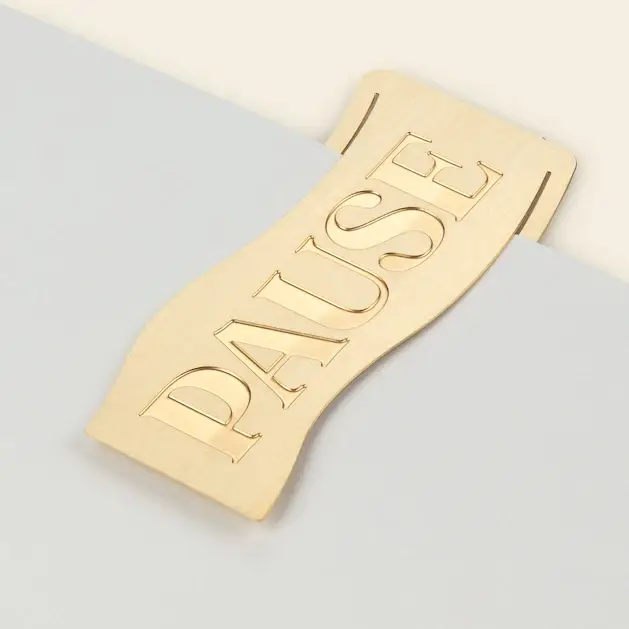 Papier - Wholesale Bookmark - Brass Bookmark - Pause 1