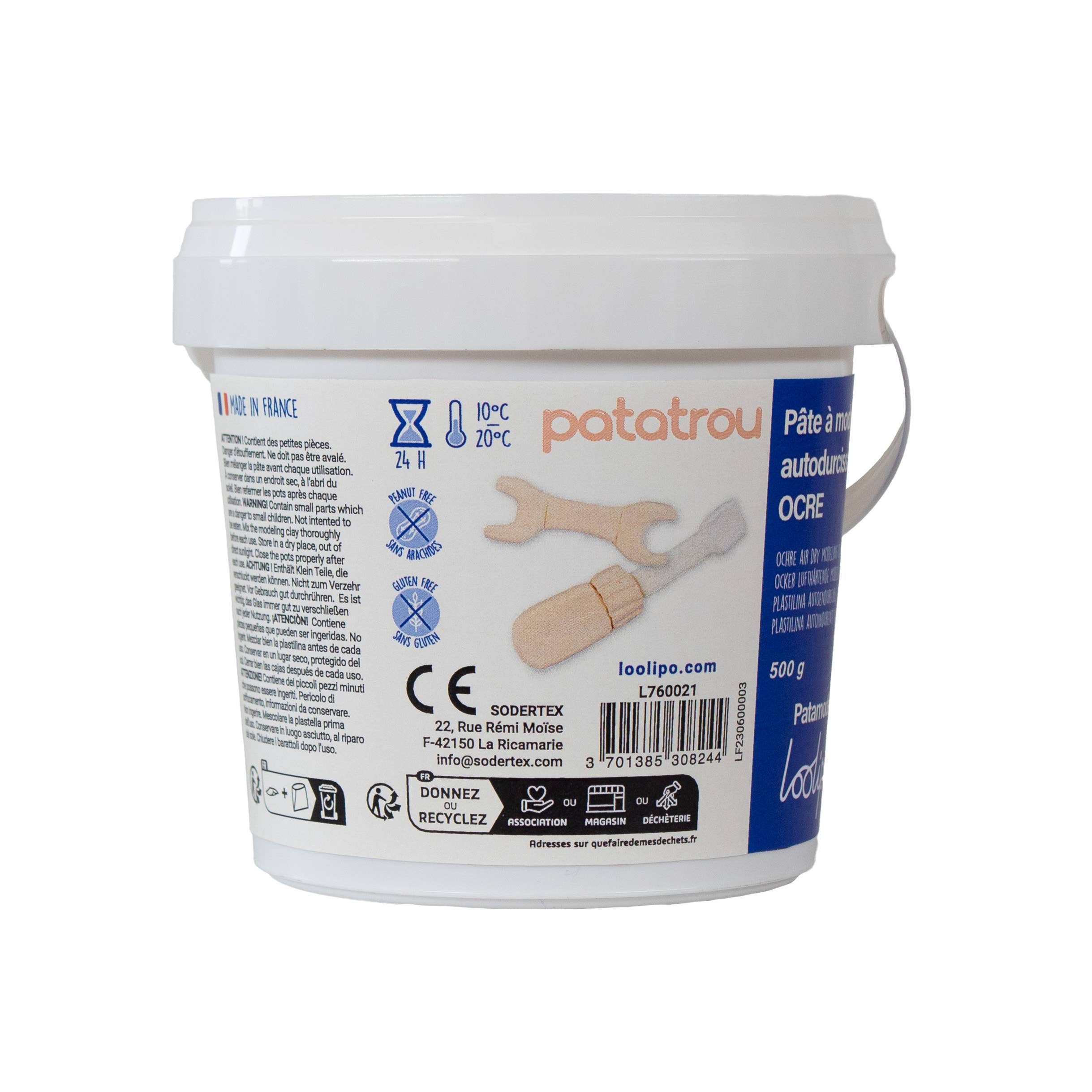 LOOLIPO - Wholesale Putty/Slime - Kids - SELF-HARDENING MODELING CLAY - 500 G - OCHRE3