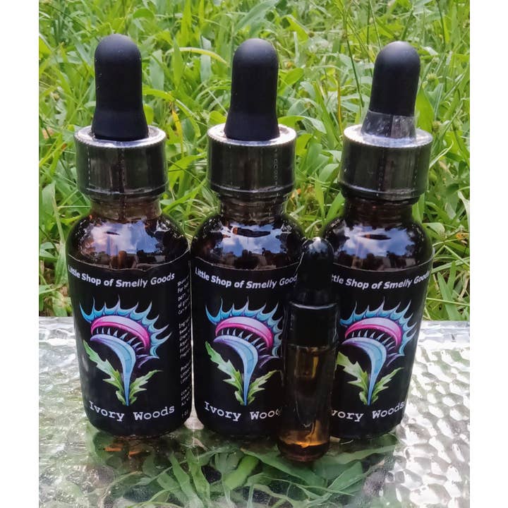 Ivory Woods Beard Oil for wholesale by Little Shop of Smelly Goods