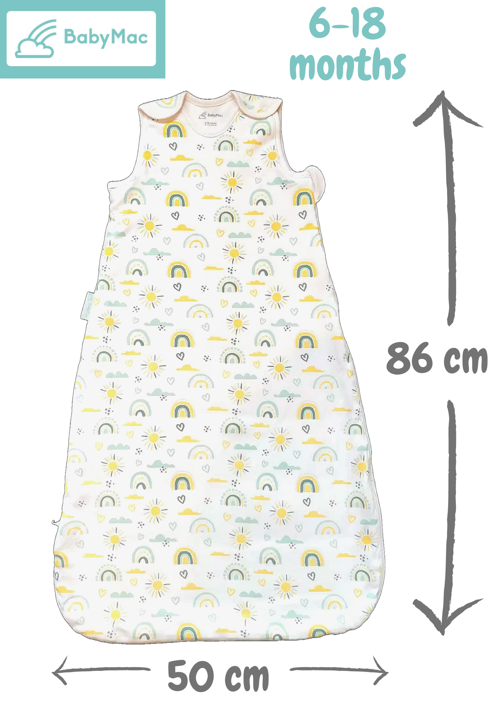 Regnbue Design BabyMac økologisk sovepose i bomuld med regnbuedesign for engroshandel på Faire4