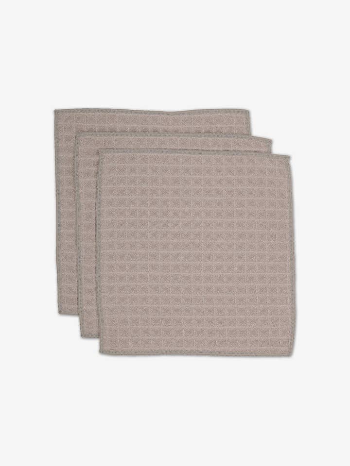 Ensemble de gants de toilette gaufrés taupe pour la vente par Geometry