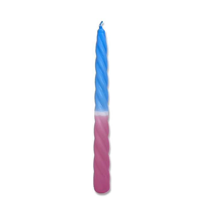 Dipdye swirl candle dusty pink & light blue for wholesale by DIPDIP candles