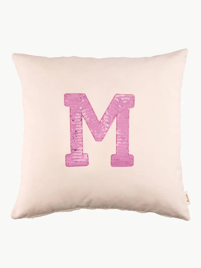 Coussin brut | Initial Pink Sequins pour la vente par Anitials