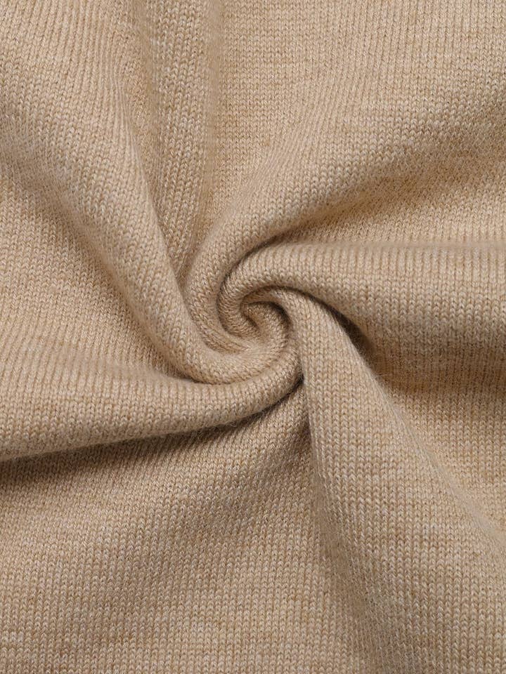 Azul y Blanco Top de punto con cuello redondo, manga larga y bloques de color patchwork. de venta al por mayor en Faire8