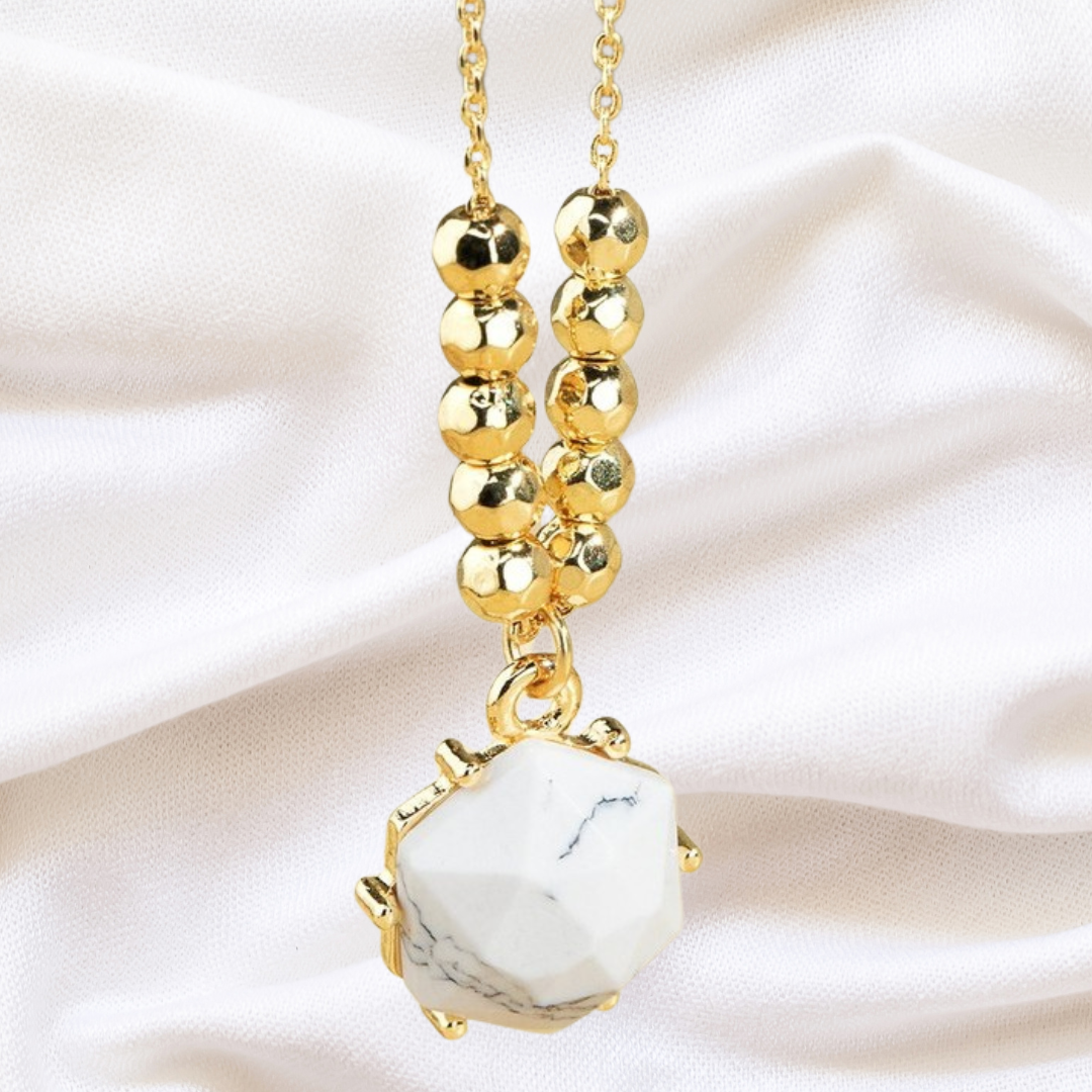 Velarosa Studio LLC - Wholesale Pendant/Charm Necklace - Hexagon Natural Stone Pendant Necklace1