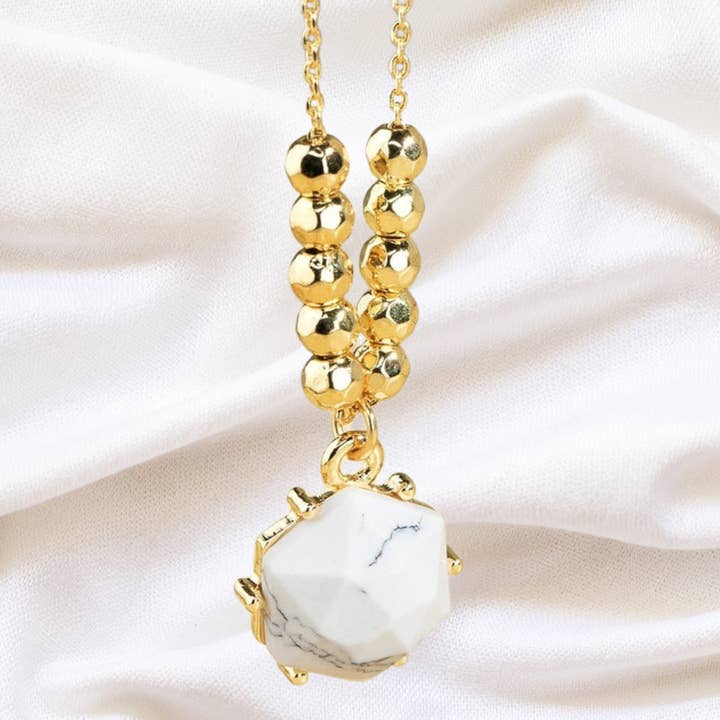 Velarosa Studio LLC - Wholesale Pendant/Charm Necklace - Hexagon Natural Stone Pendant Necklace1