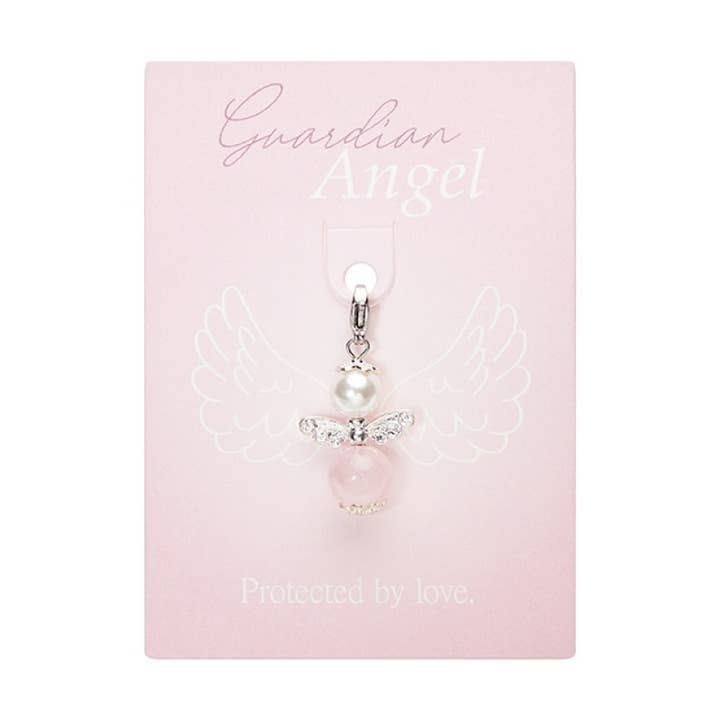 Skytsengel Charm Rosenkvarts for engroshandel hos Crystals by HCA Jewellery