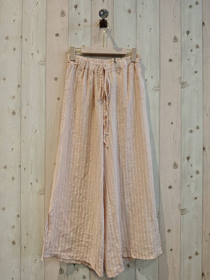 Linen & More – Großhandel Hose – Damen – REF 63801 Hose aus 100 % Leinen mit Streifen4