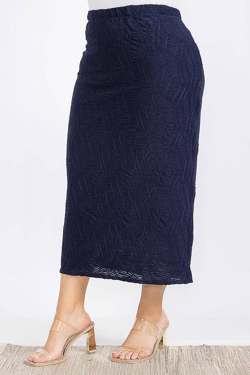 ROUSSEAU – Engroshandel Nederdel - Dame – MAKSINEDERDEL MED ELASTISK TALJE OG RYNKEDETALJER9