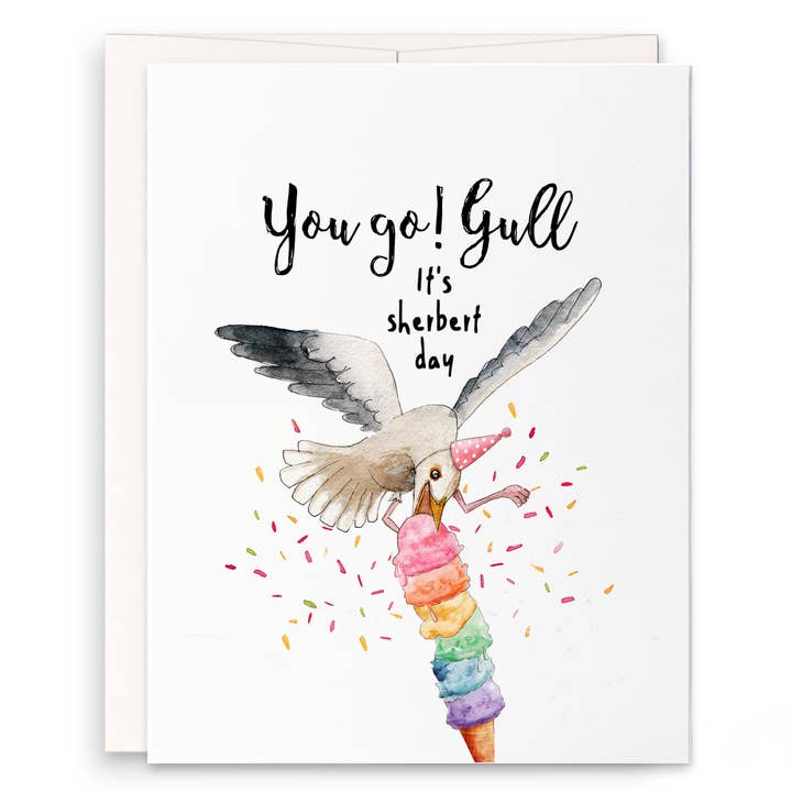 Seagull Sherbert - Grappige verjaardagskaart voor wholesale door Liyana Studio