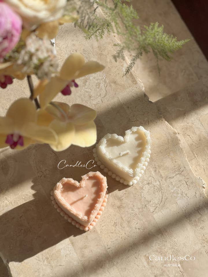 Hjertekage Sojavokslys for engroshandel hos CandlesCo Australia