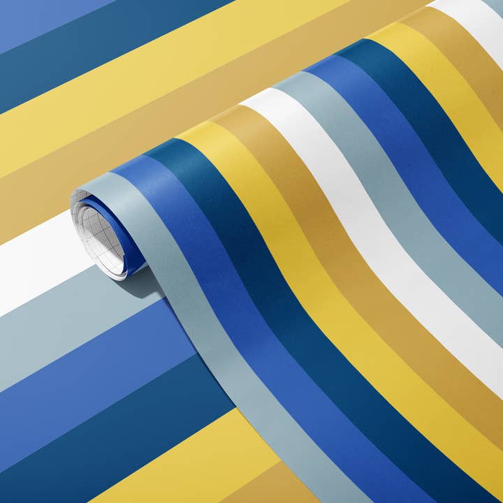 Spaghetti & Meatballs - Venta al por mayor Sobre de papel de regalo - Papel de regalo con diseño de rayas de Hanukkah, hojas planas1