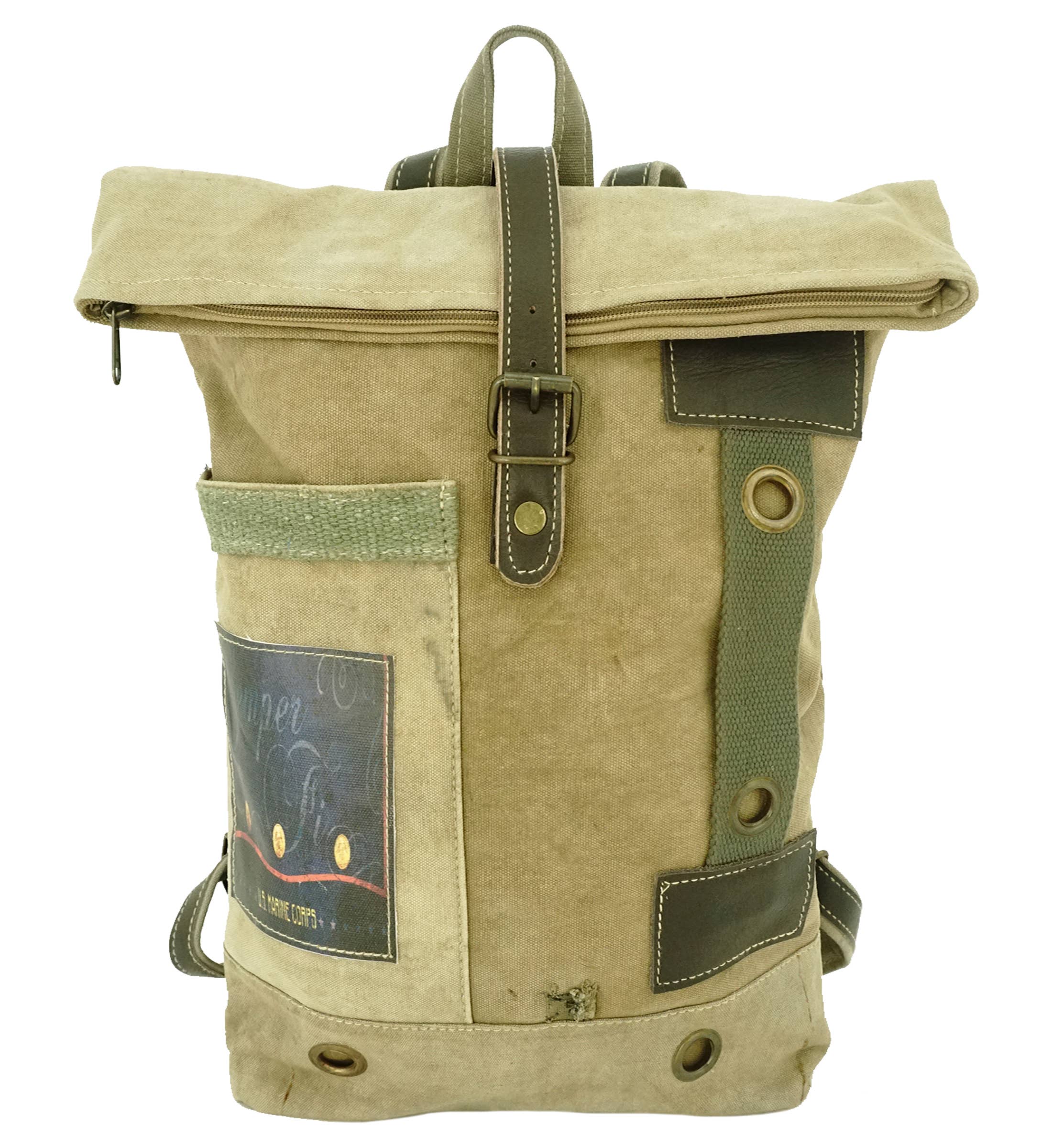 Vintage Addiction - Wholesale Backpack - Unisex - Recycled Military Tent Backpack - US MARINES3