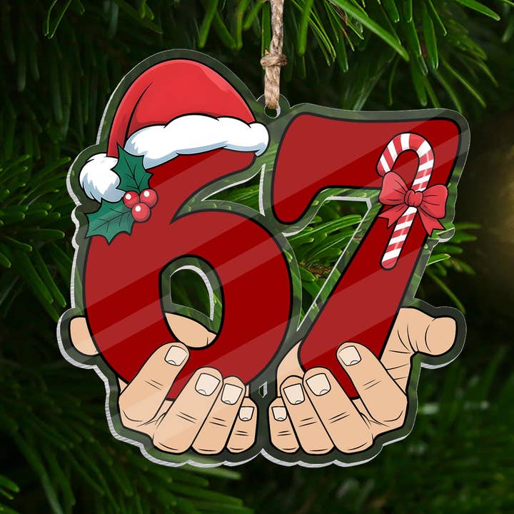 Six Seven Meme Christmas Acrylic Ornament for wholesale by Embrova