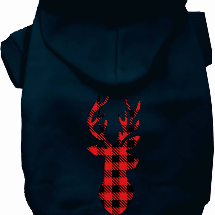 Buffalo Check Deer Pet Hoodie for wholesale by As You Wish Apparel